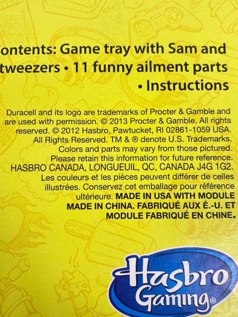 Hasbro Operation 2012 Board Game. Large Openings Easy Grab Pieces - Picture 4 of 5